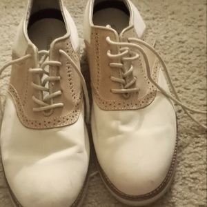 Men's Size 9 1/2 GH Bass & Co Beige Leather Oxfords